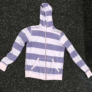 Purple striped hoodie